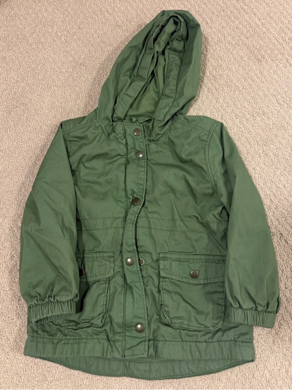 Old Navy Olive Green Hooded Kids Raincoat